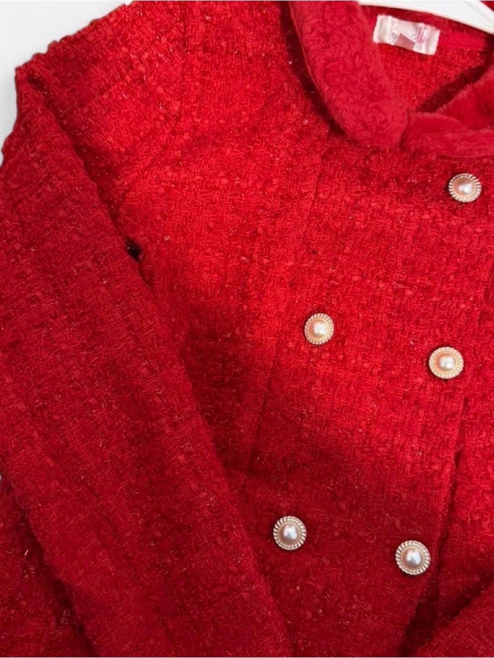 Red Tweed Kid’s Coat